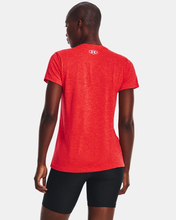Camiseta con cuello de pico UA Tech™ para mujer, Red, pdpMainDesktop image number 1